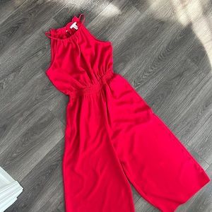 LONDON TIMES RED jumpsuit wide leg
